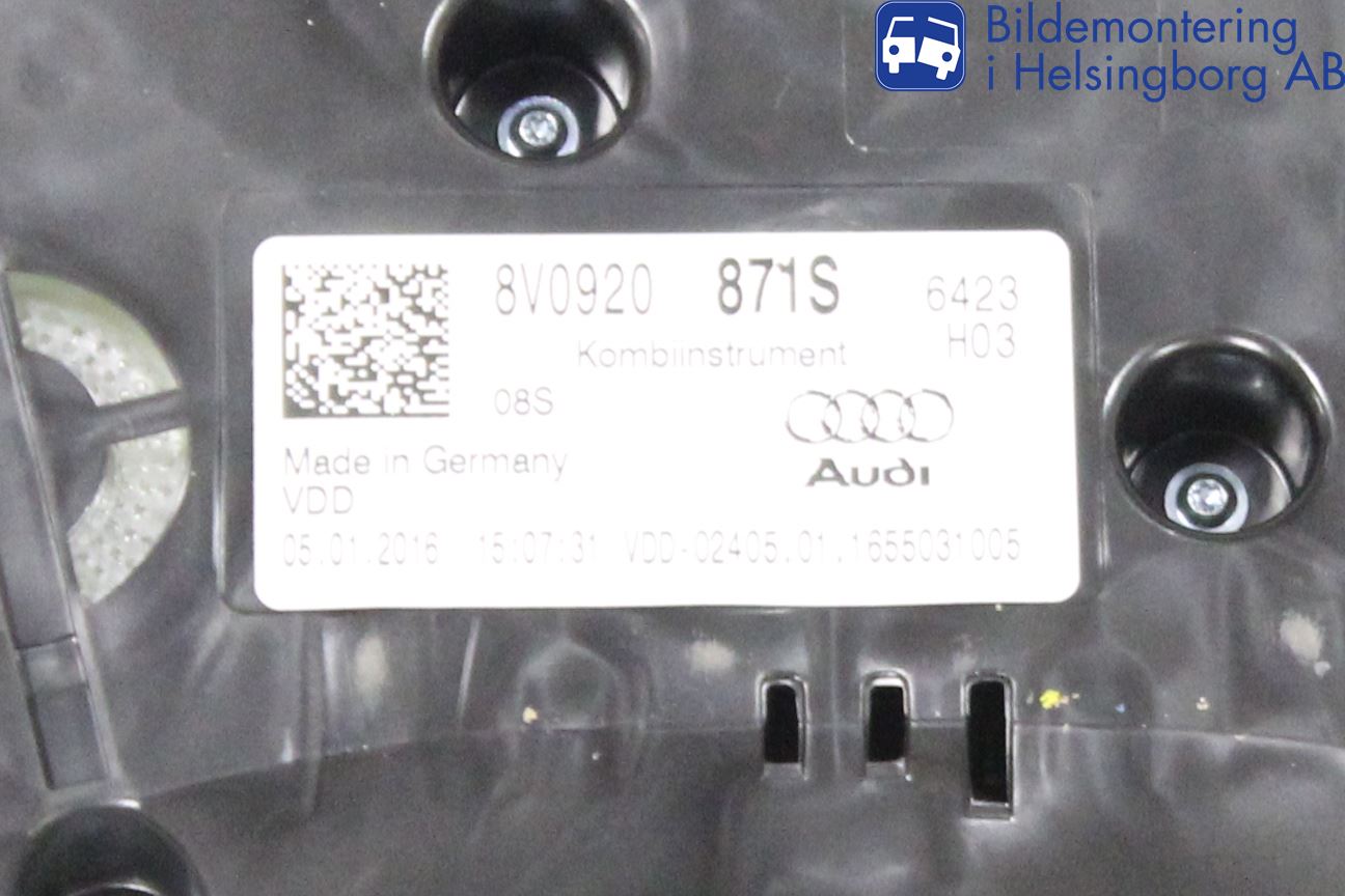 Audi A3/S3 8V 13-20 Instrument Komb