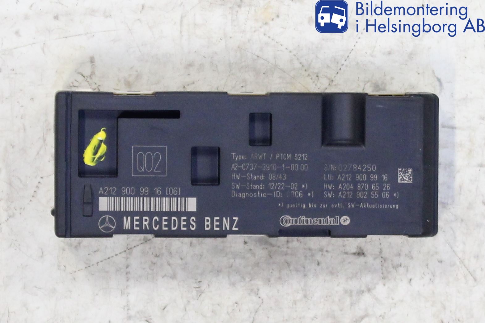 Mercedes-Benz MB E-KLASS (W212) 09-16 Styrenhet Baklucka
