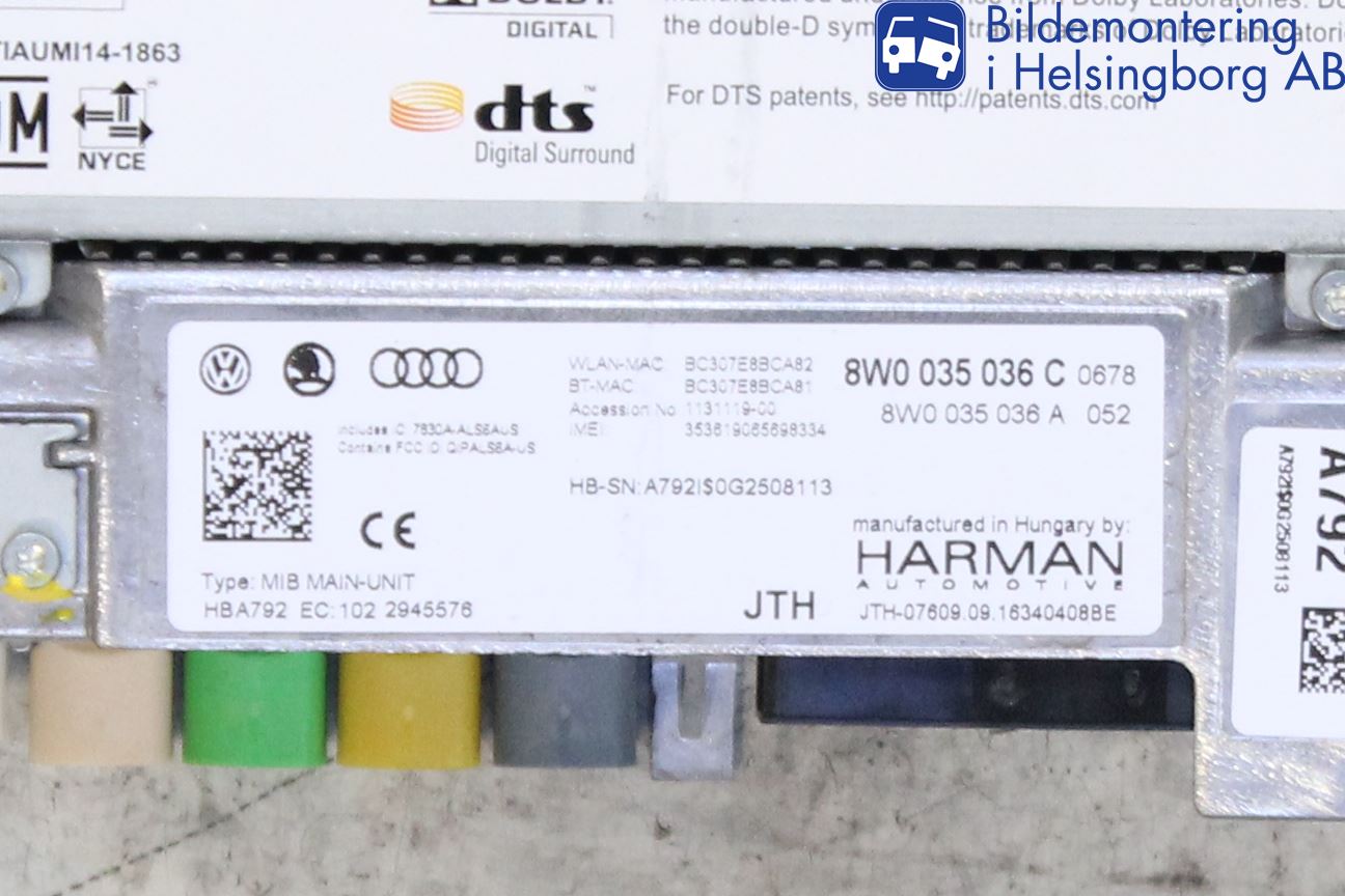 Audi A4/S4 B9 16-19 Cd Radio - Multimediapanel