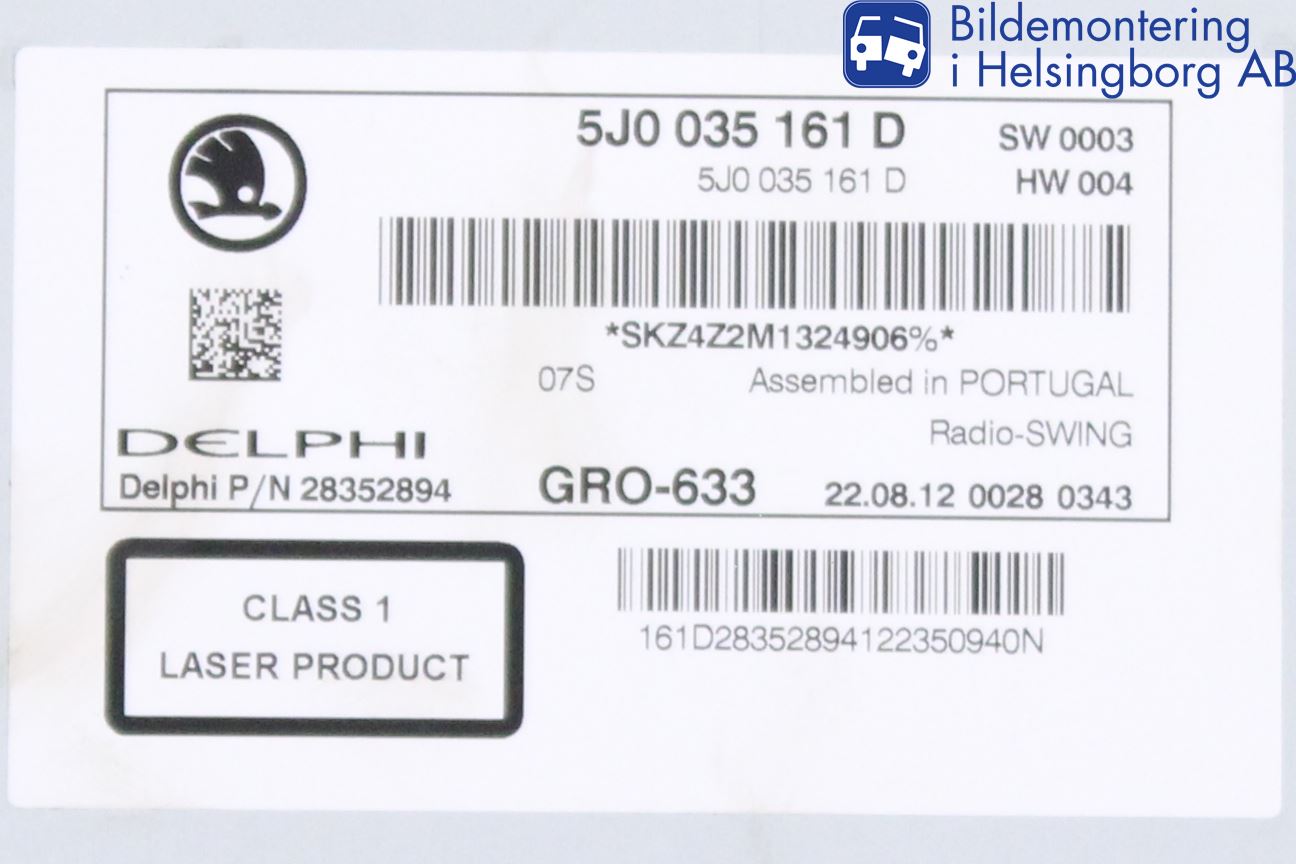 Skoda FABIA 07-14 Cd Radio - Multimediapanel