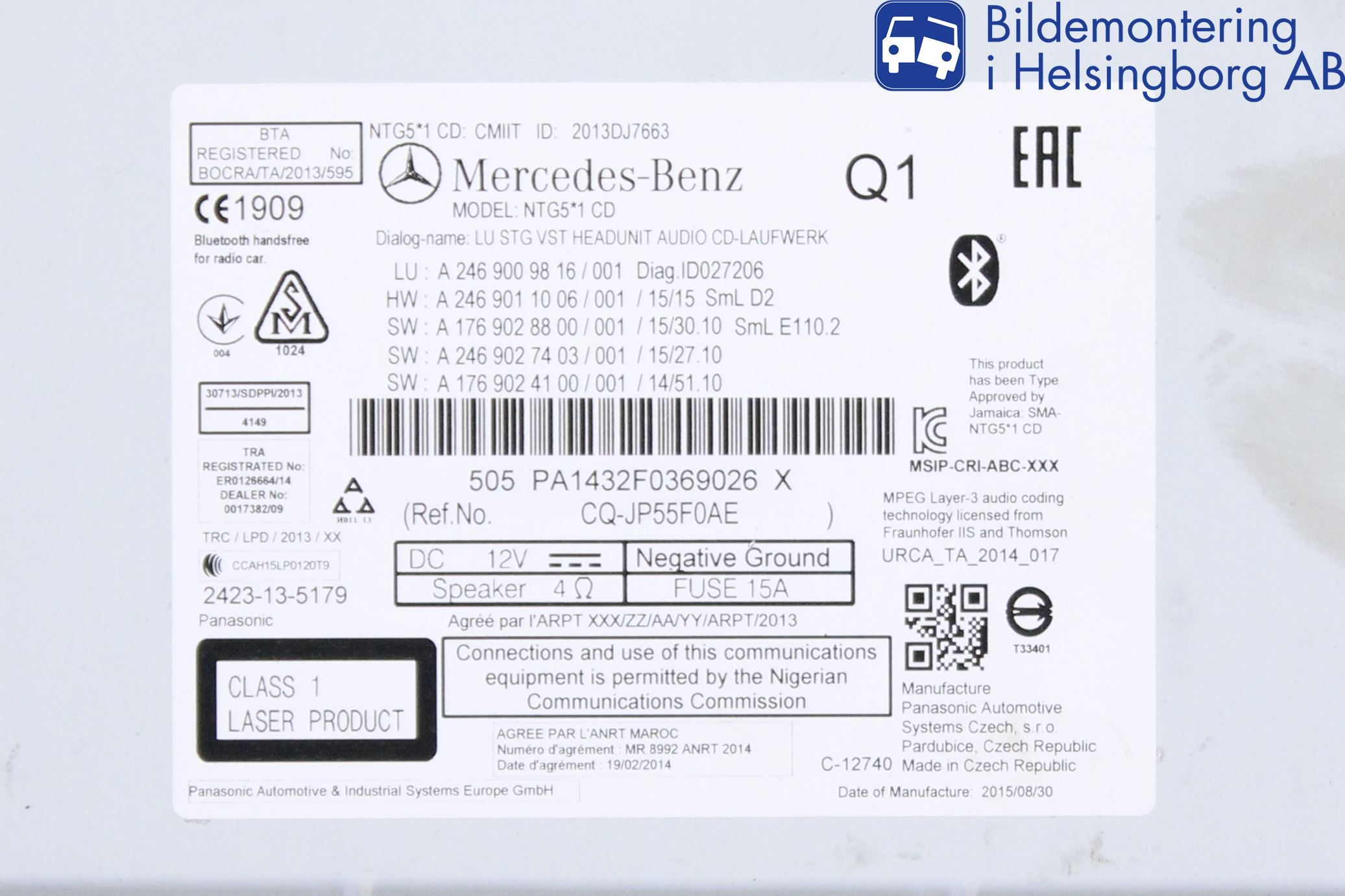 Mercedes-Benz MB GLA-KLASS (X156) 13-20 Cd Radio - Multimediapanel