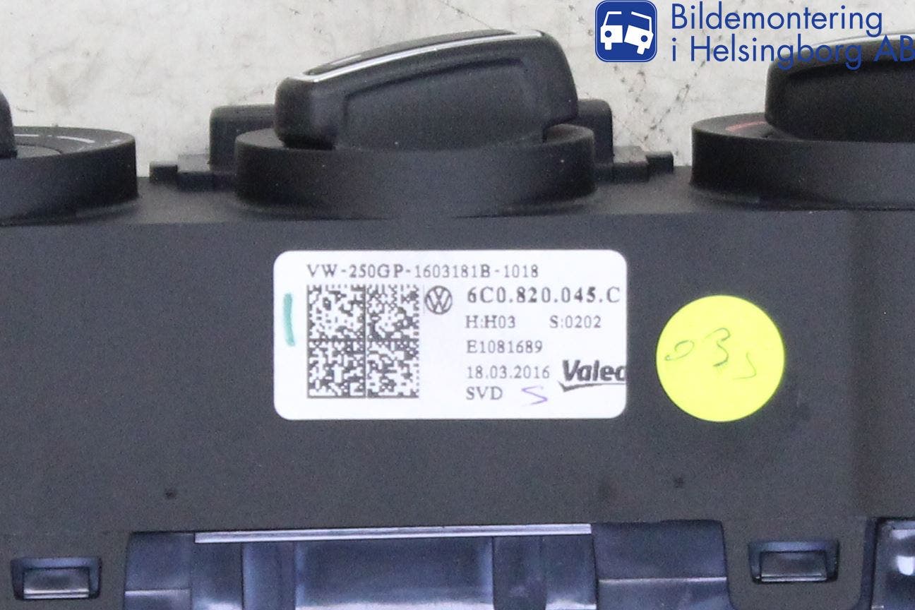 Volkswagen VW POLO 10-17 Värmereglage