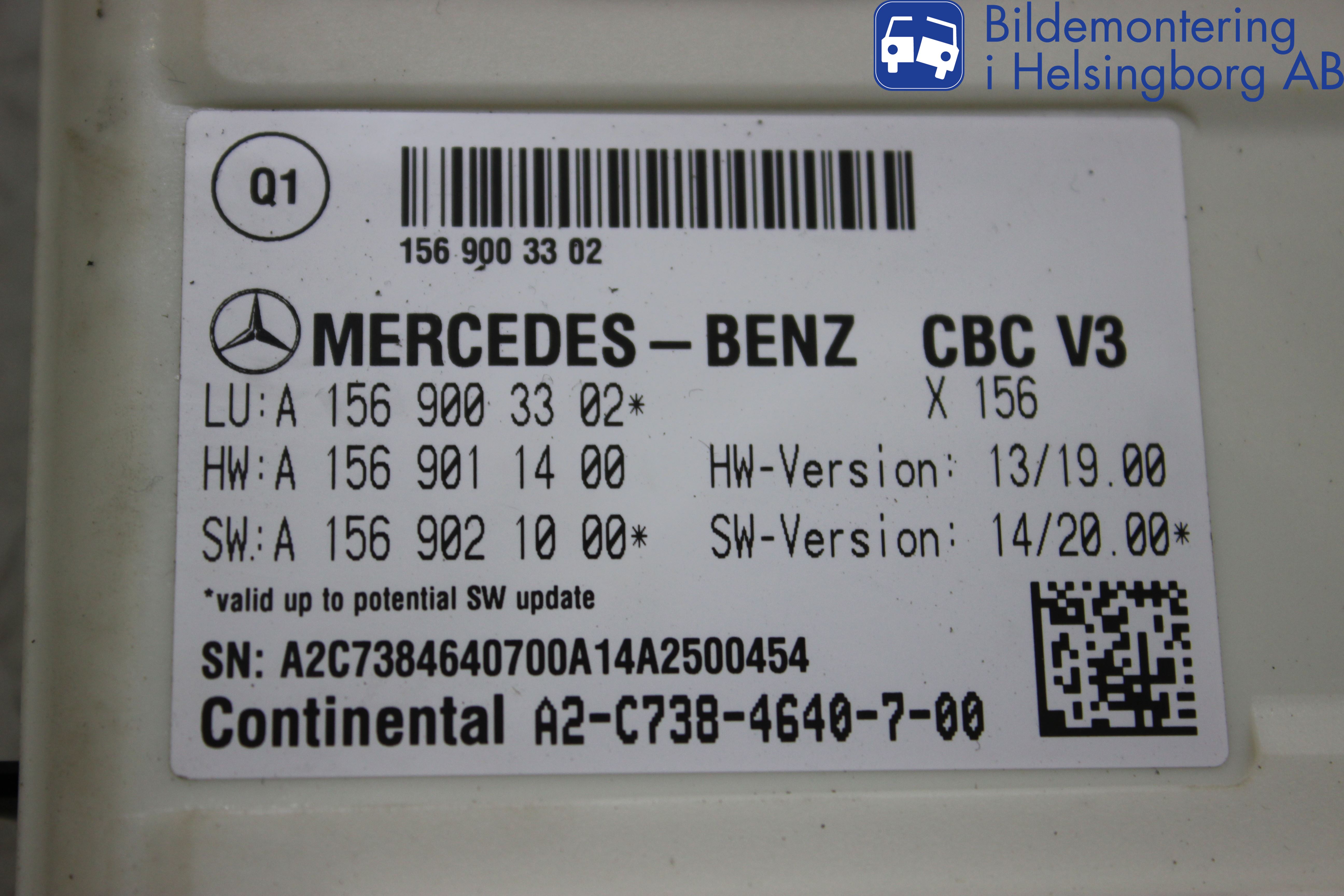 Mercedes-Benz MB CLA-KLASS (C117/X117) 13-19 Styrenhet Övrigt
