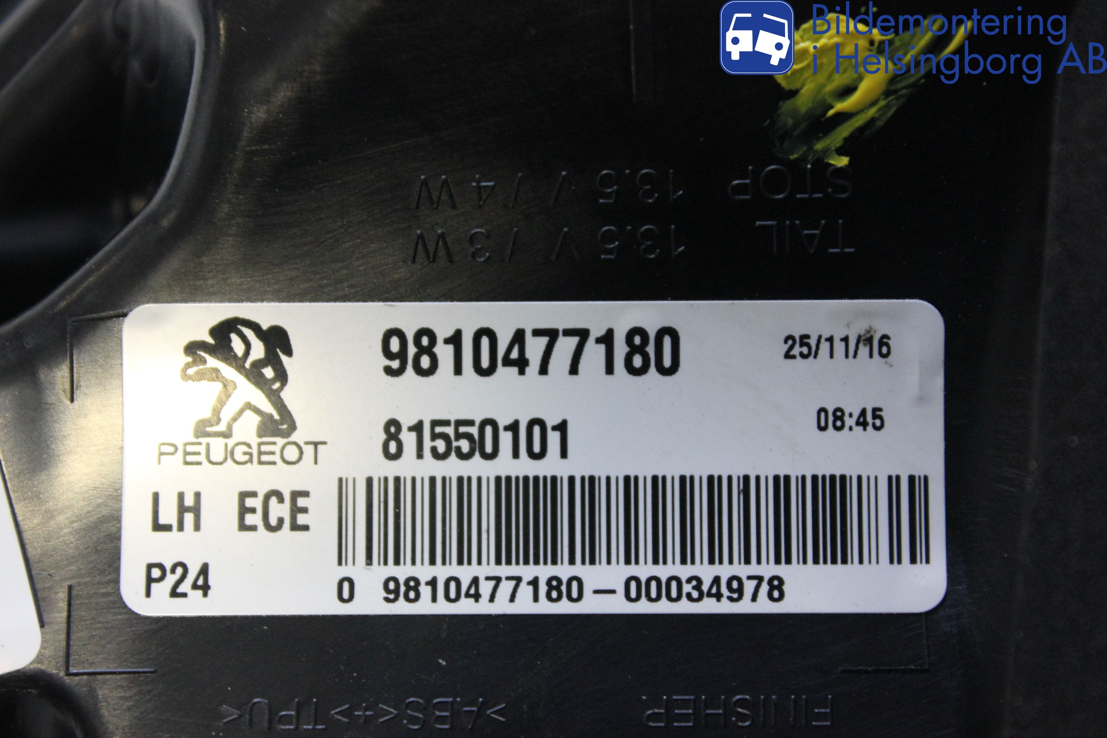 Peugeot 3008 17-24 Bakljus Vänster