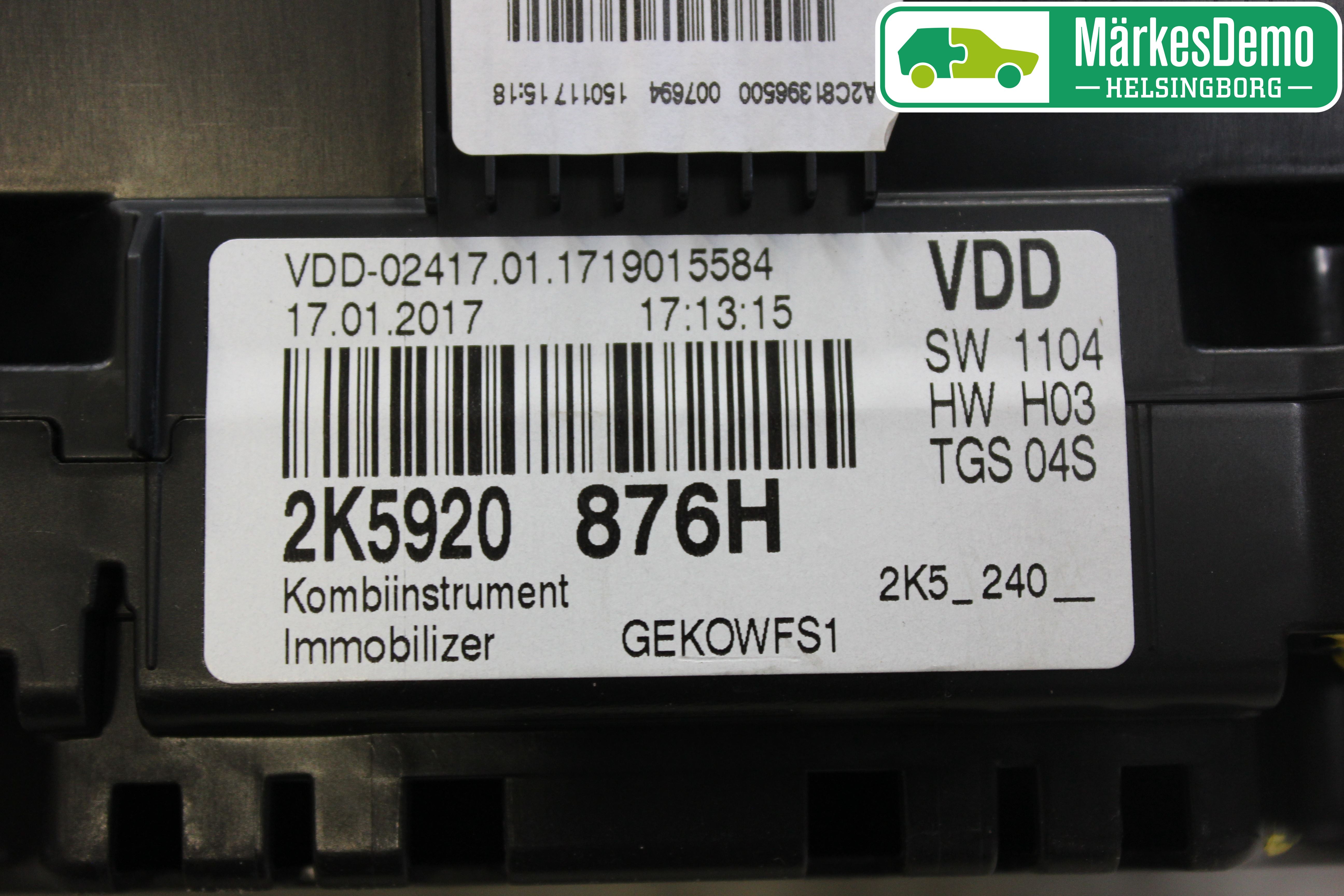 Volkswagen VW CADDY 16-20 Instrument Komb