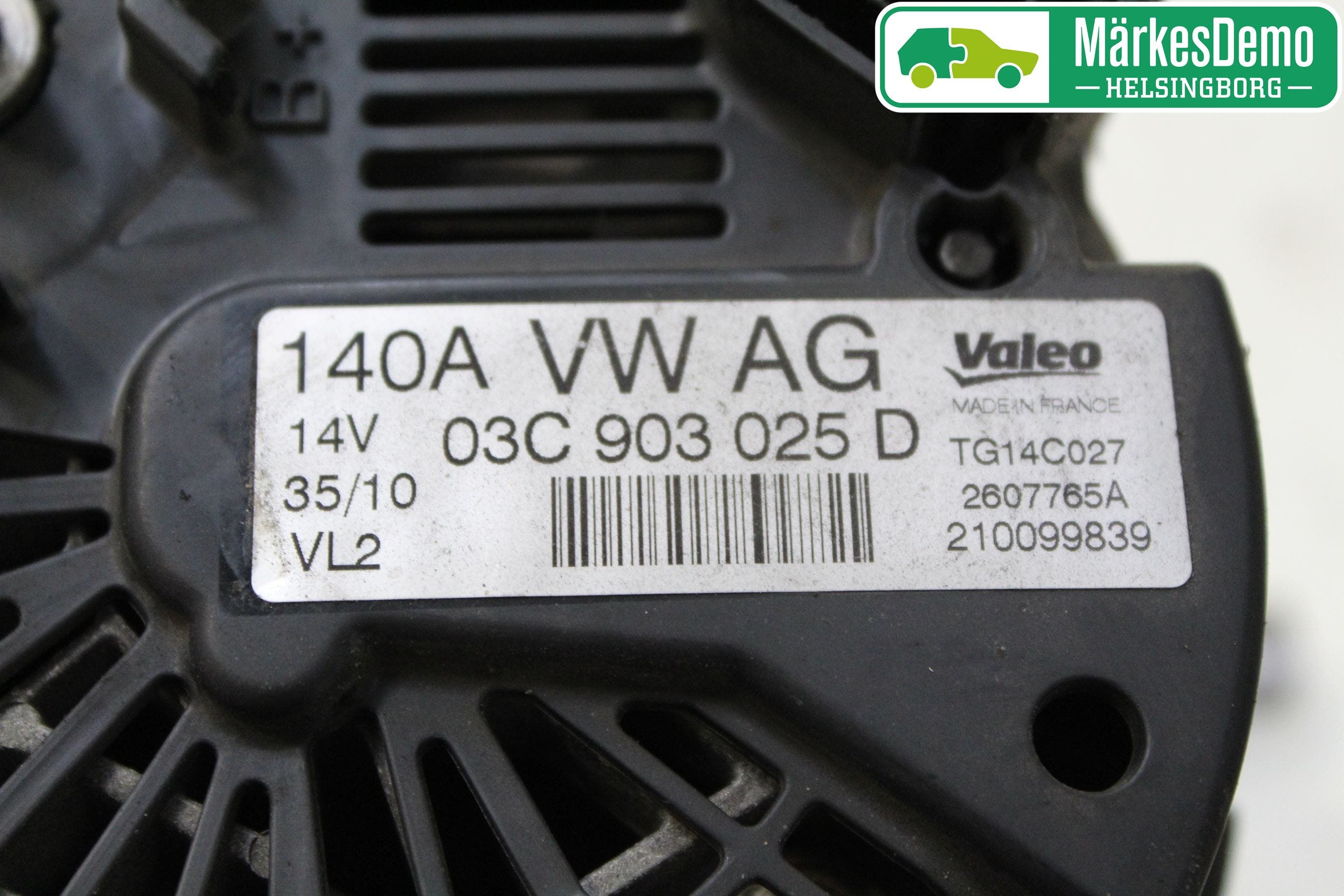 Volkswagen VW GOLF VI 09-13 Generator