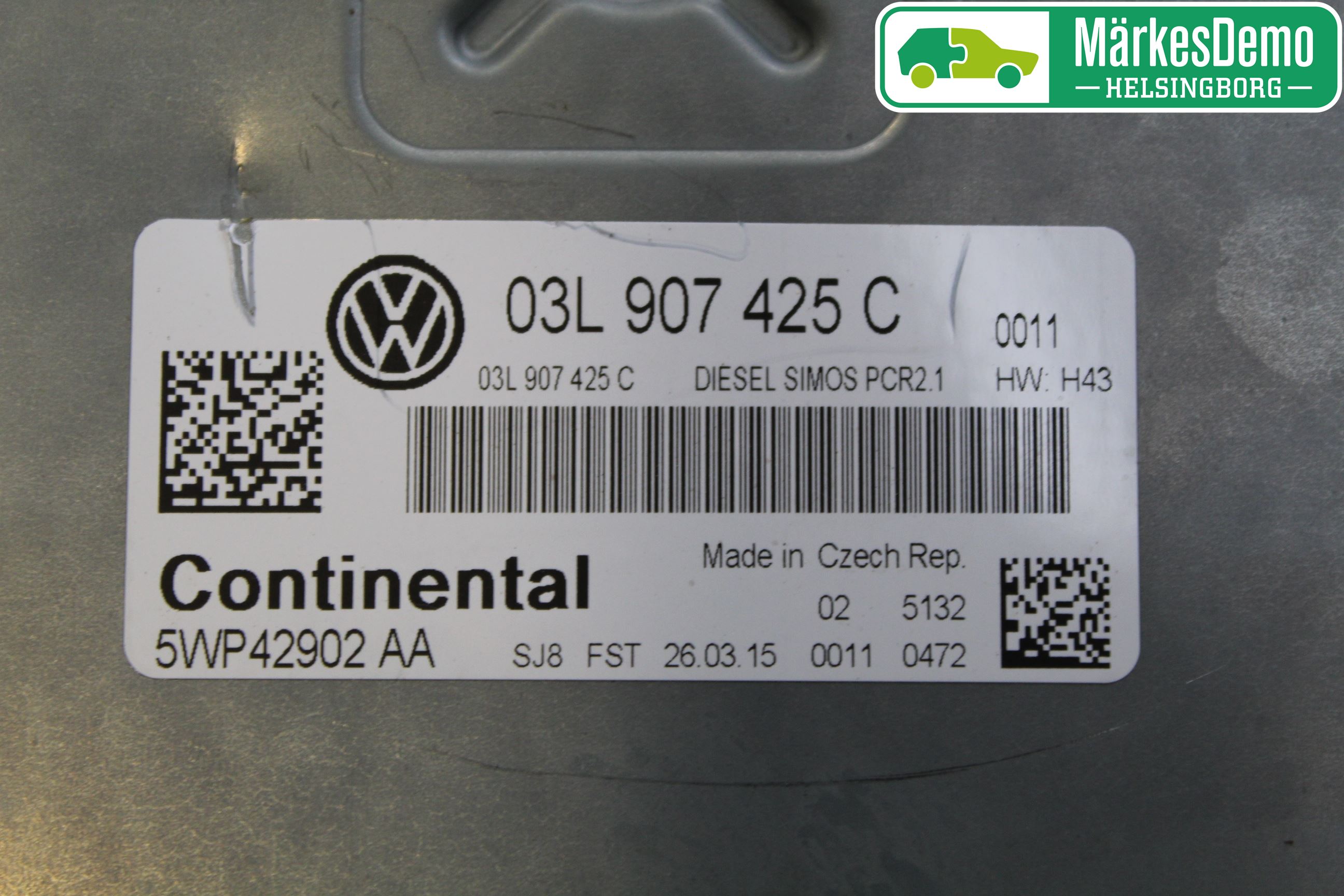 Volkswagen VW CADDY 11-15 Styrenhet Inspump Diesel