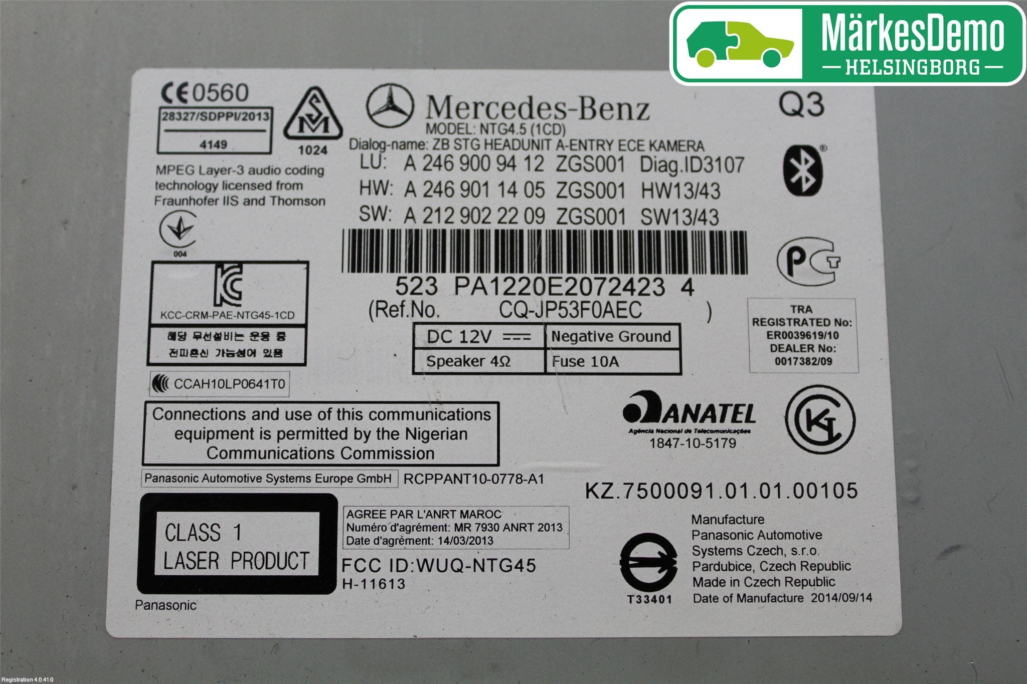 Mercedes-Benz MB A-KLASS (W176) 13-18 Cd Radio - Multimediapanel