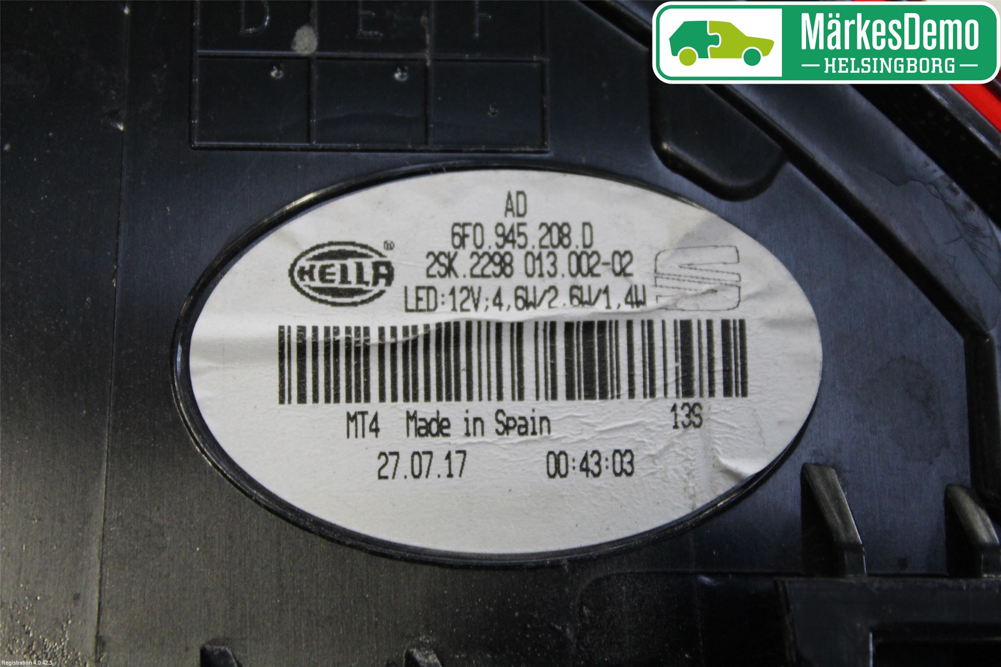 Seat IBIZA V 17-20 Bakljus Höger