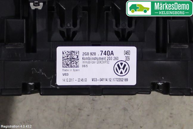 Volkswagen VW POLO VI 18->> Instrument Komb