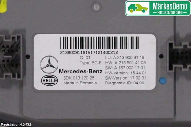 Mercedes-Benz MB E-KLASS (W213) 16-23 Styrenhet Övrigt