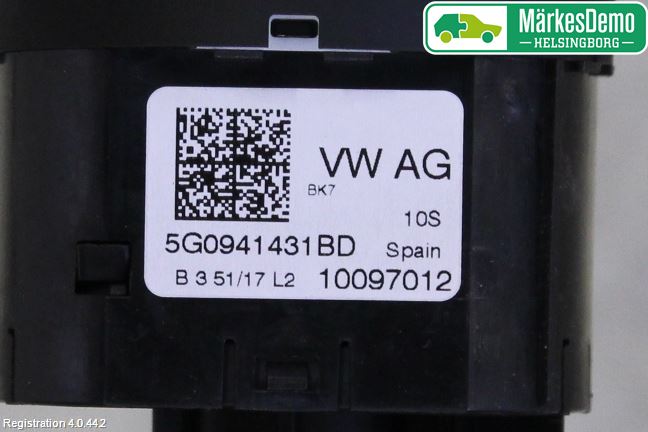 Volkswagen VW GOLF / E-GOLF VII 13-20 Strömställare Ljus