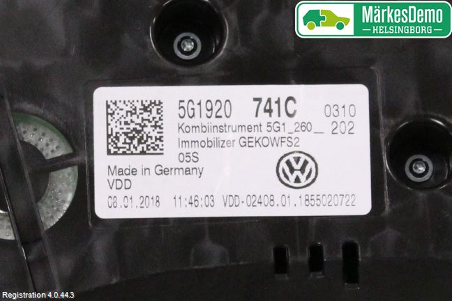 Volkswagen VW GOLF / E-GOLF VII 13-20 Instrument Komb