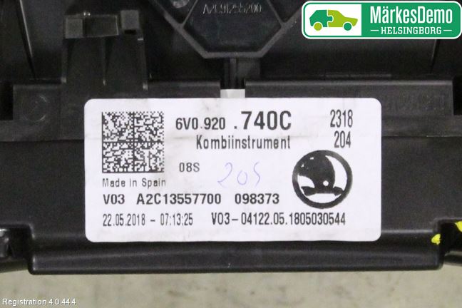 Skoda FABIA 15-21 Instrument Komb