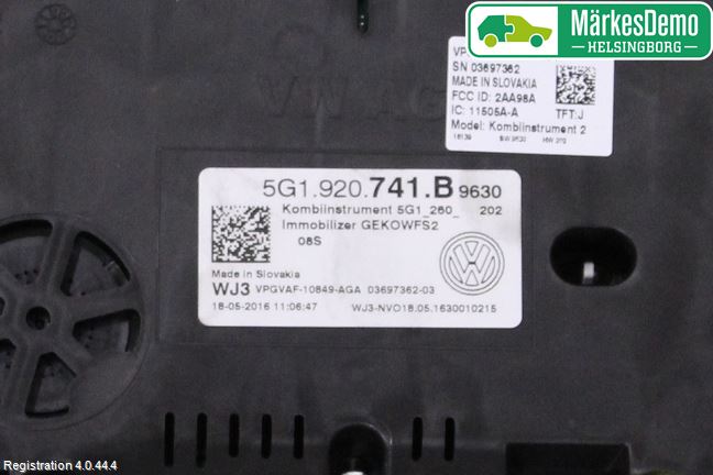 Volkswagen VW GOLF / E-GOLF VII 13-20 Instrument Komb