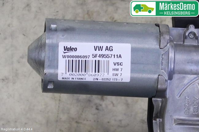 Skoda FABIA 15-21 Torkarmotor Baklucka
