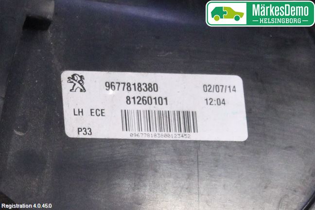 Peugeot 308 14-21 Bakljus Lucka Vä