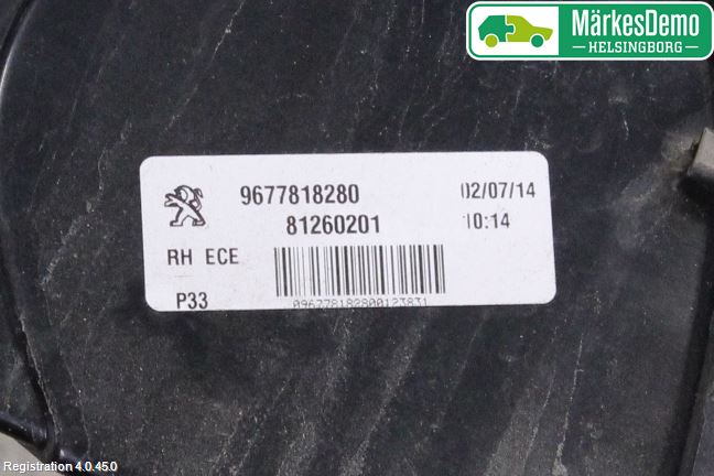 Peugeot 308 14-21 Bakljus Lucka Hö