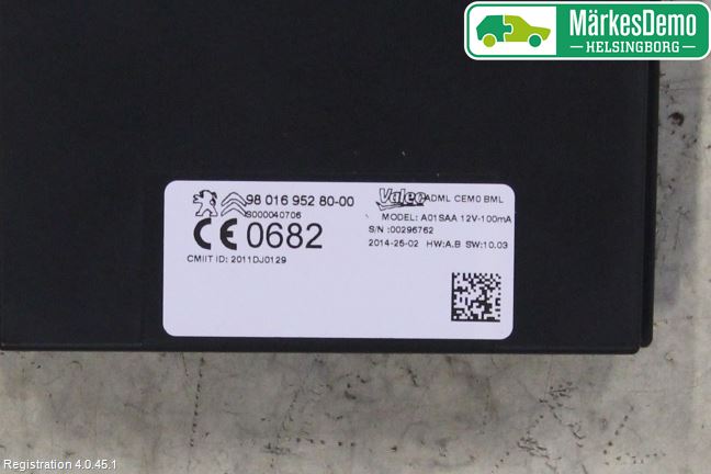 Peugeot 308 14-21 Styrenhet Nyckellöst System