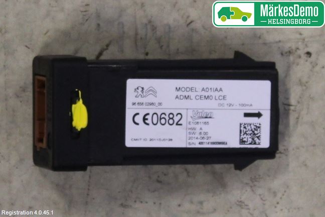 Peugeot 308 14-21 Styrenhet Nyckellöst System