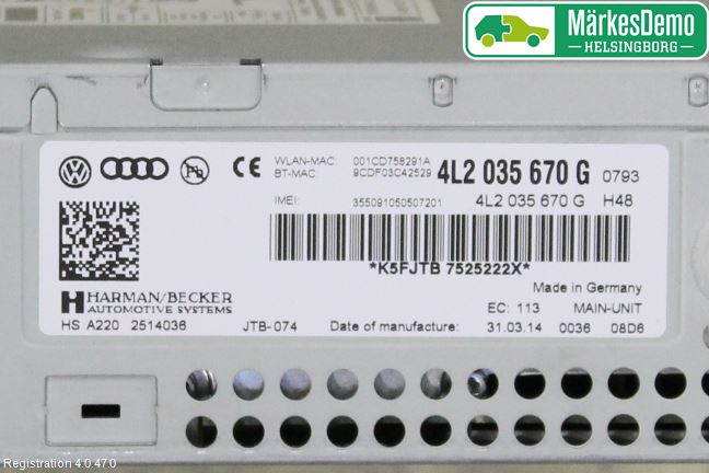 Audi Q7/SQ7 Cd Radio - Multimediapanel