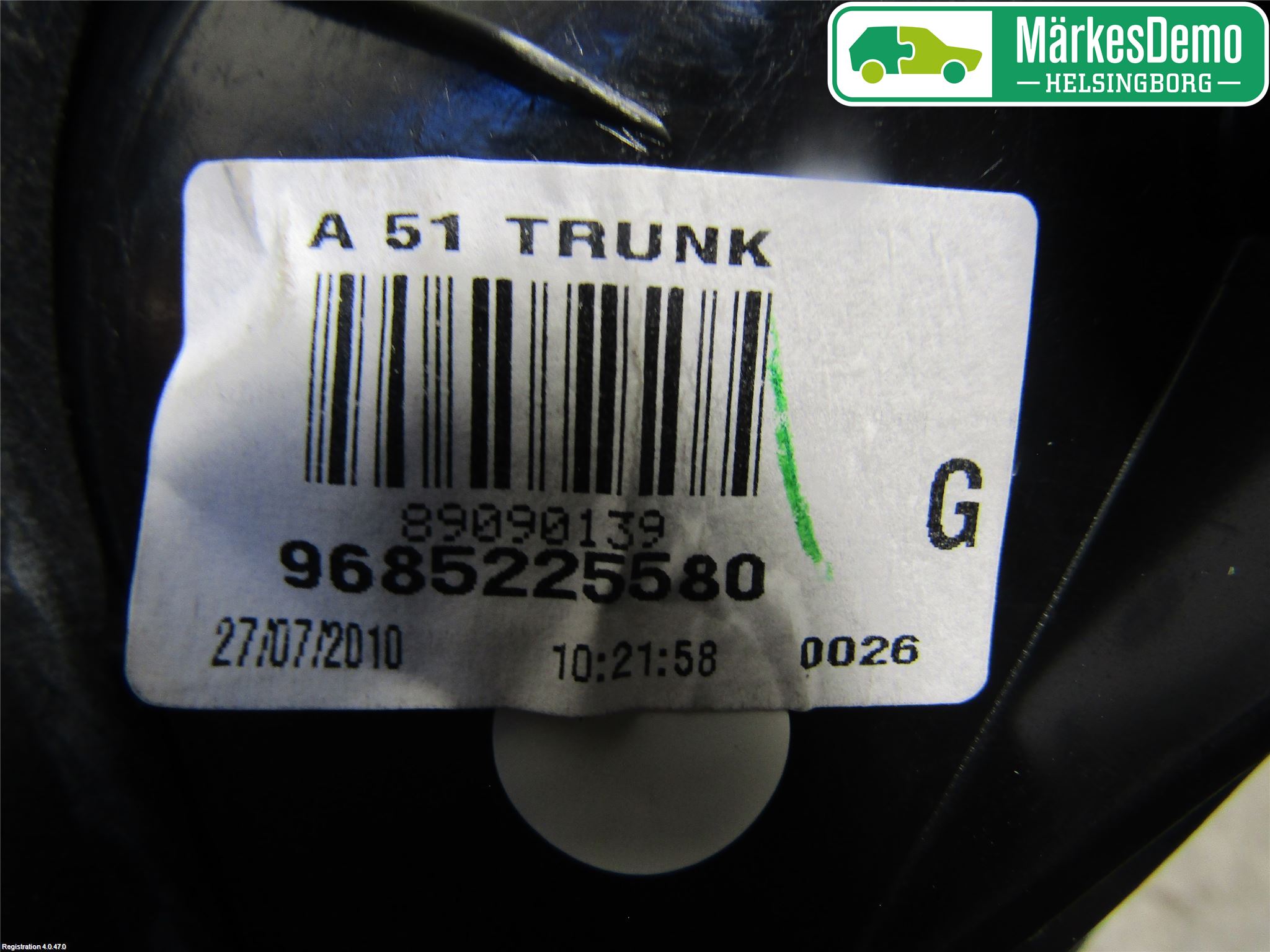 Citroen C3 10-17 Bakljus Lucka Vä