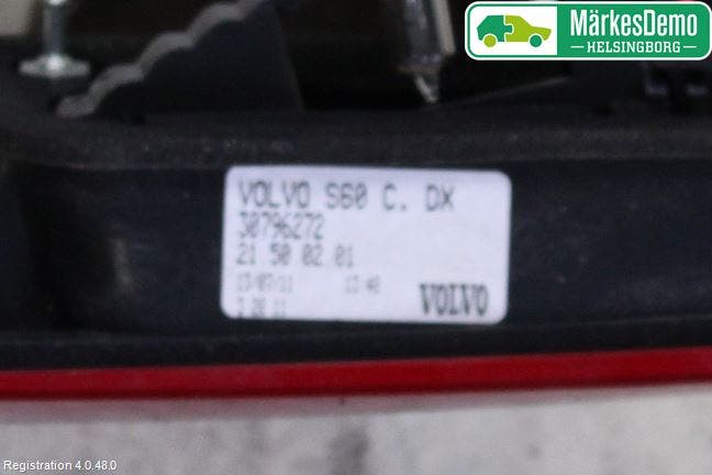 Volvo S60 11-13 Bakljus Lucka Hö