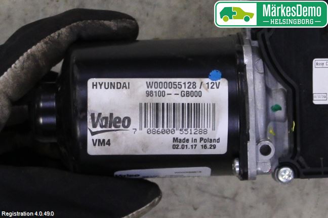 Hyundai i20 GB 15-20 Torkarmotor Vindruta