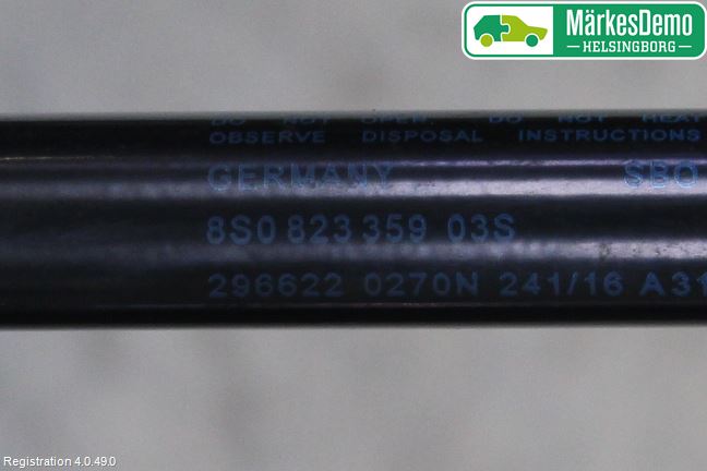 Audi TT/TTS/TT RS 15- Gasfjäder Motorhuv