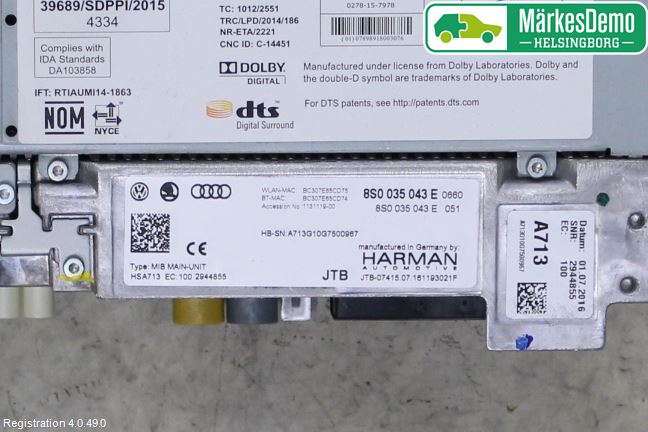 Audi TT/TTS/TT RS 15- Cd Radio - Multimediapanel