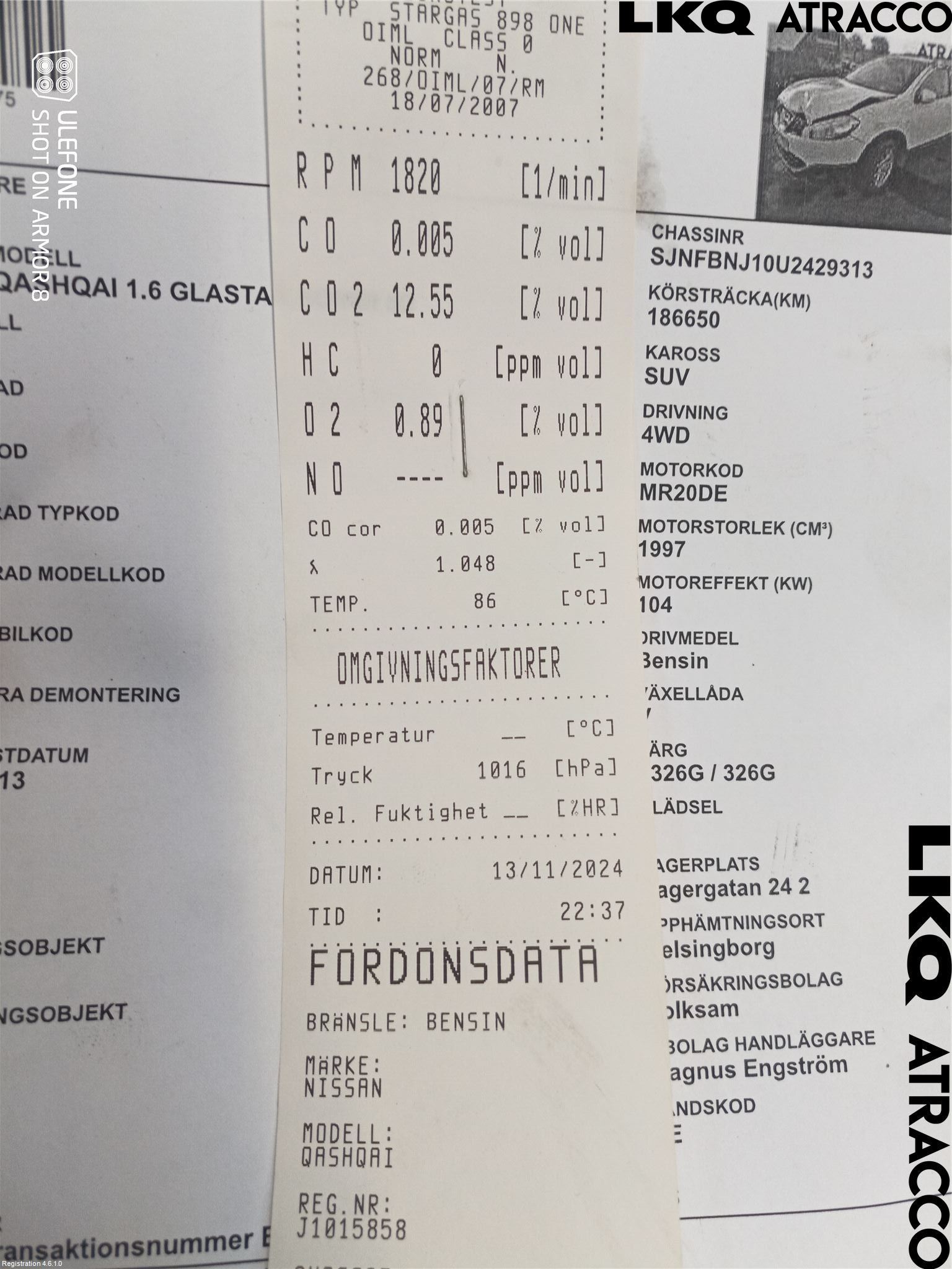 Nissan QASHQAI 10-14 Motor Bensin