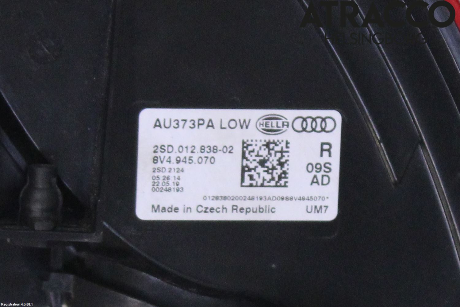 Audi A3/S3 8V 13-20 Bakljus Höger