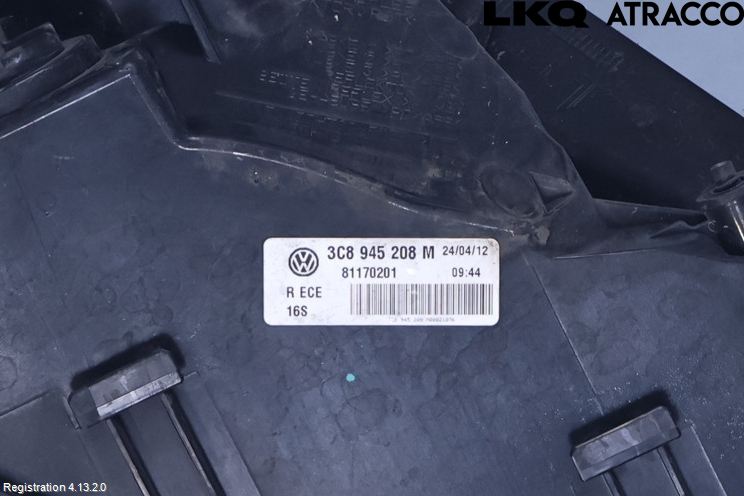 Volkswagen VW PASSAT CC 08-16 Bakljus Höger