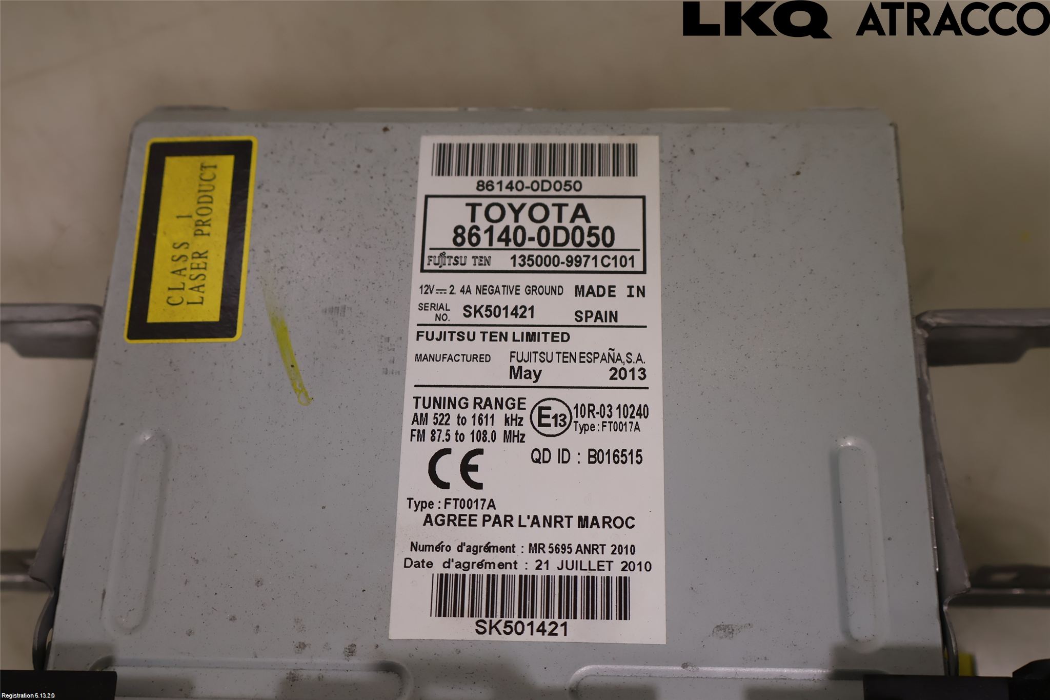 Toyota YARIS XP130 12-14 Cd Radio - Multimediapanel