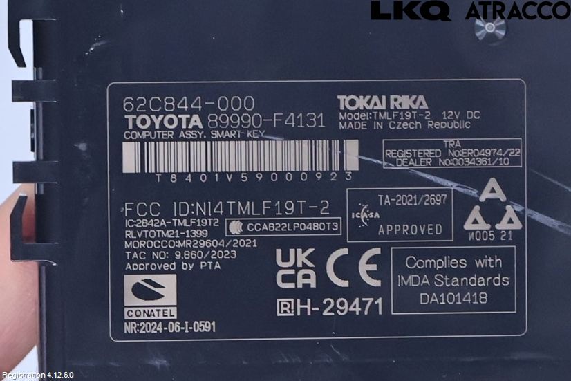 Toyota C-HR 24- Styrenhet Nyckellöst System