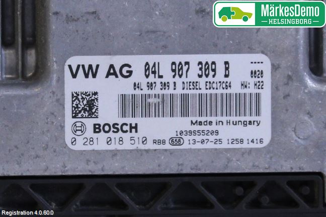 Volkswagen VW GOLF / E-GOLF VII 13-20 Styrenhet Inspump Diesel