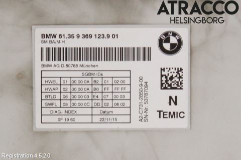 BMW X4 F26 14-18 Styrenhet Övrigt