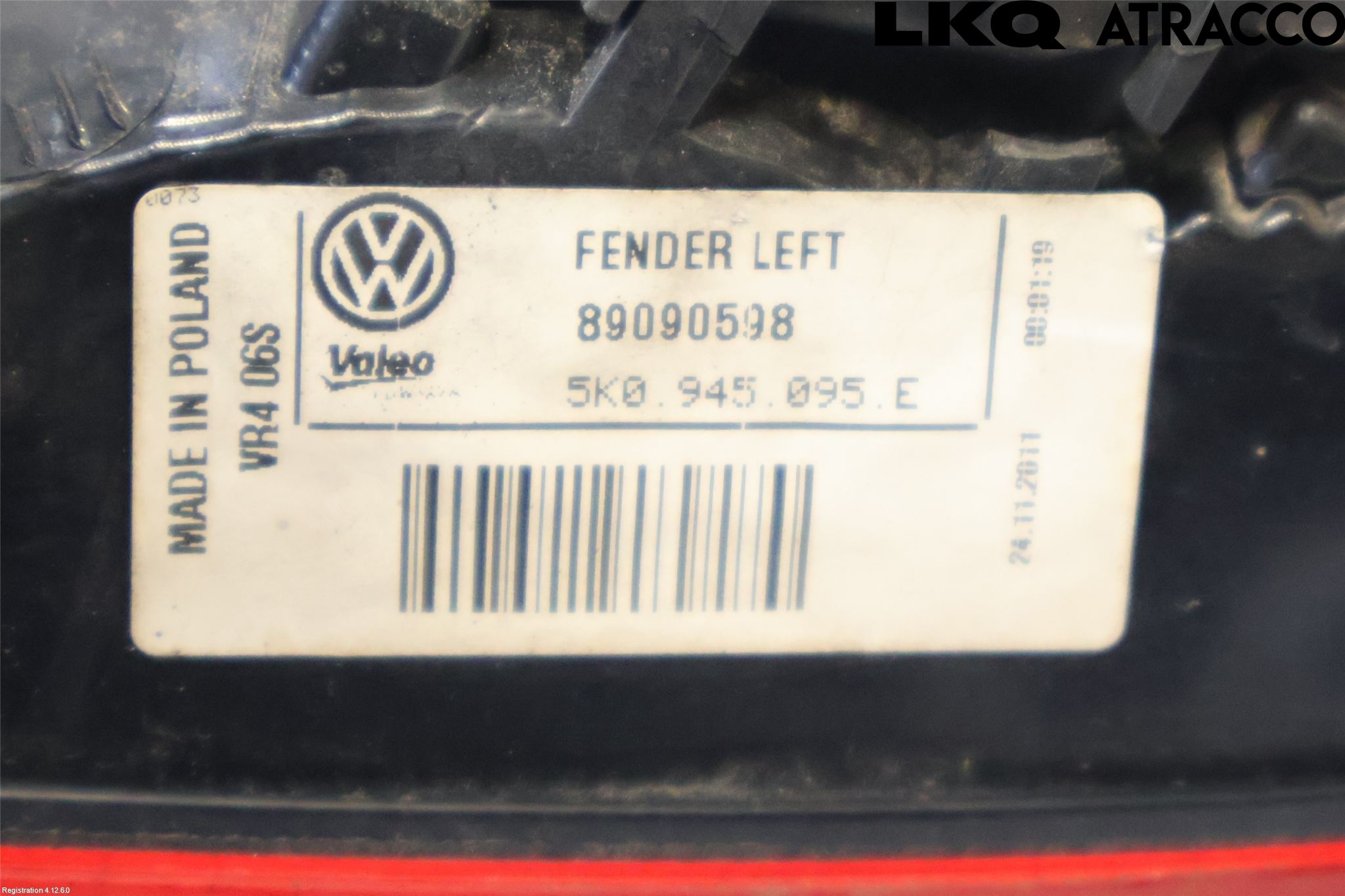 Volkswagen VW GOLF VI 09-13 Bakljus Vänster