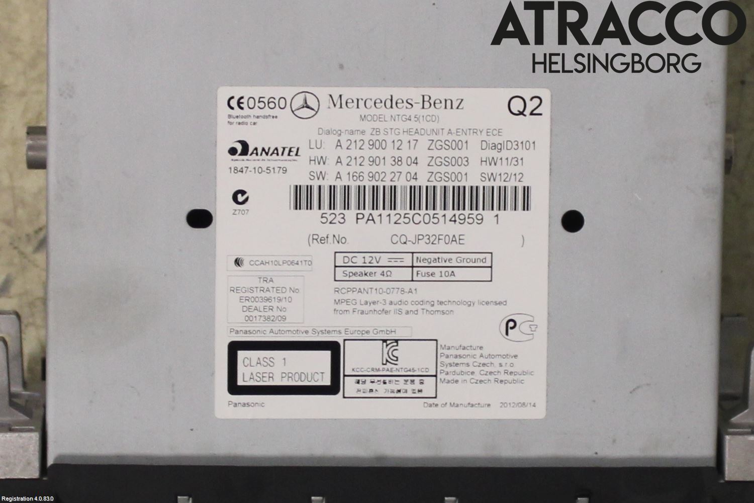 Mercedes-Benz MB E-KLASS (W212) 09-16 Cd Radio - Multimediapanel