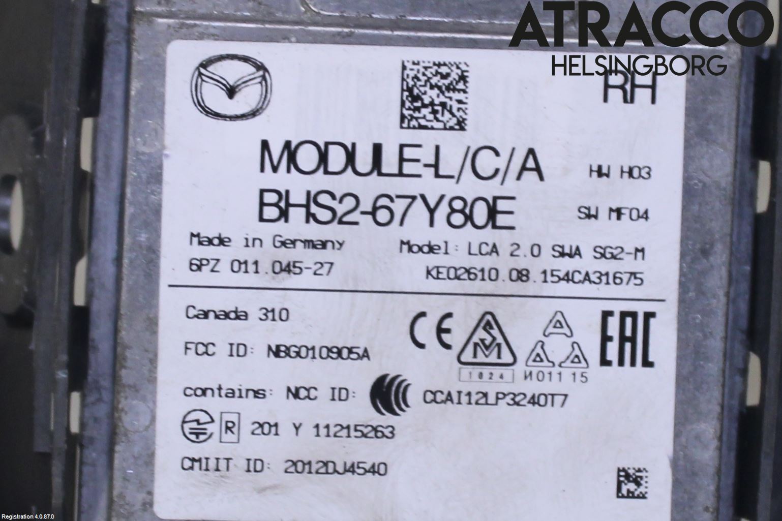 Mazda 3 III 14-19 Sensor Aktivt Kollisionsskydd