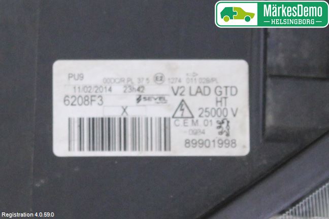 Peugeot 807 Strålkastare Vänster
