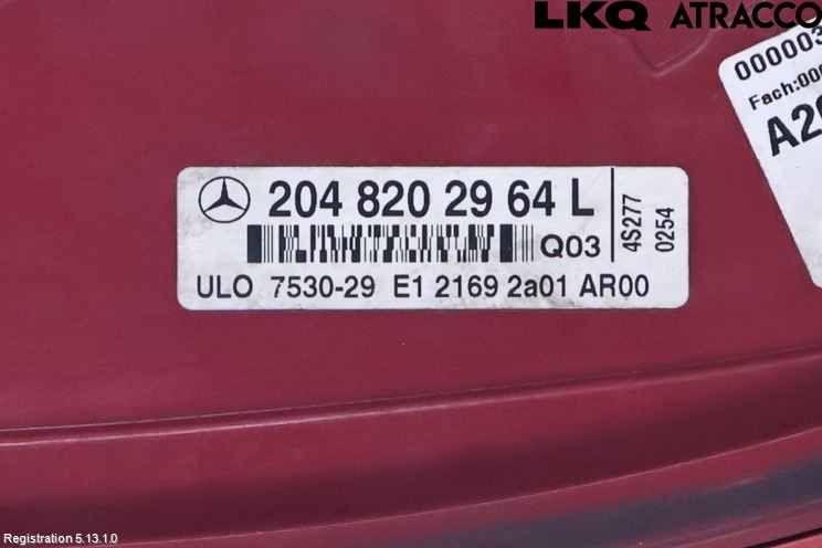 Mercedes-Benz MB C-KLASS (W204) 07-15 Bakljus Vänster