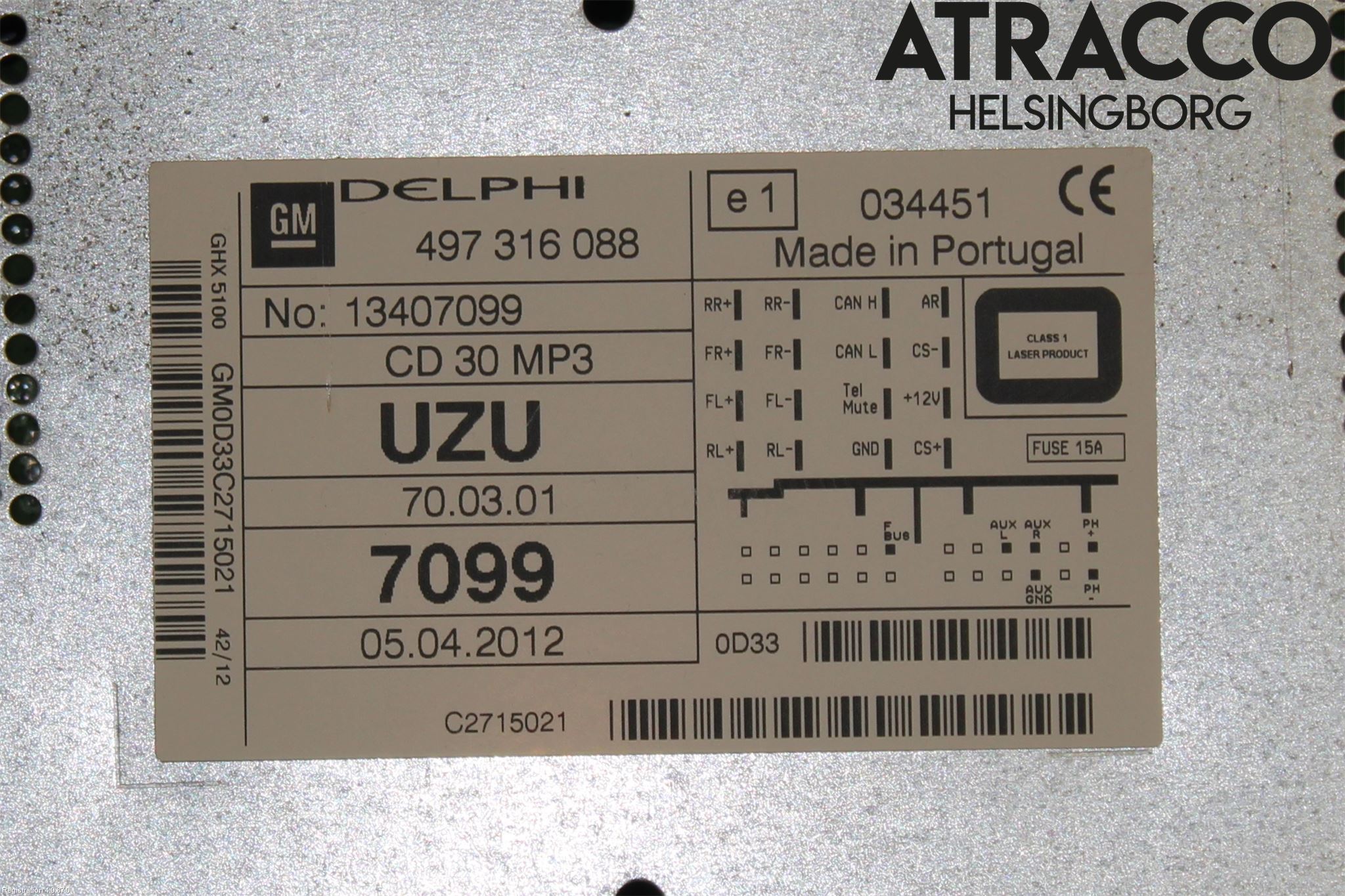 Opel CORSA D 07-14 Cd Radio - Multimediapanel