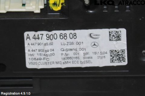 Mercedes-Benz MB VITO/V-KLASS (W640,W447,W448) 14- Instrument Komb