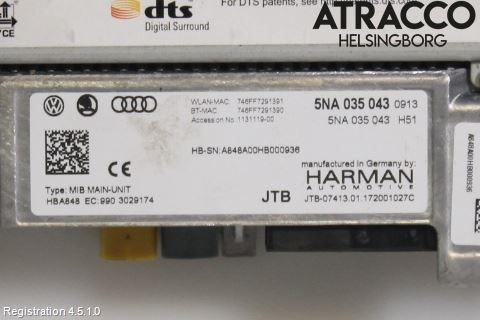 Volkswagen VW GOLF / E-GOLF VII 13-20 Cd Radio - Multimediapanel
