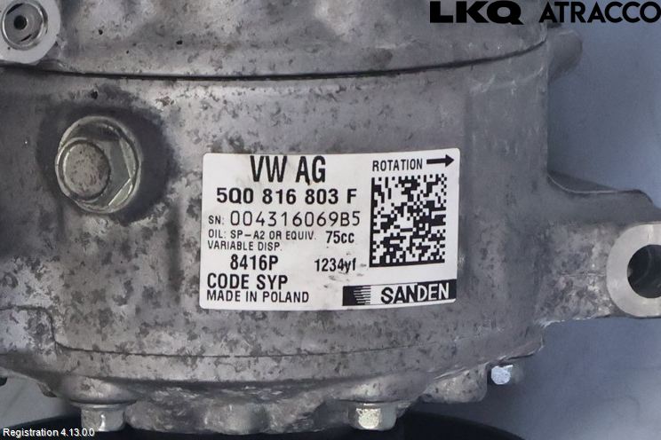 Volkswagen VW GOLF / E-GOLF VII 13-20 Ac Kompressor