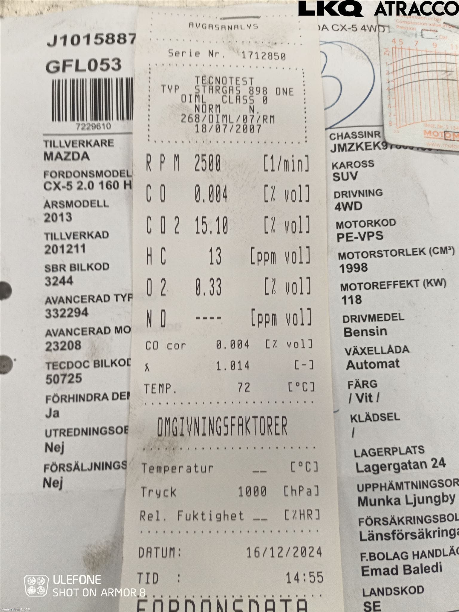 Mazda CX-5 12-17 Motor Bensin