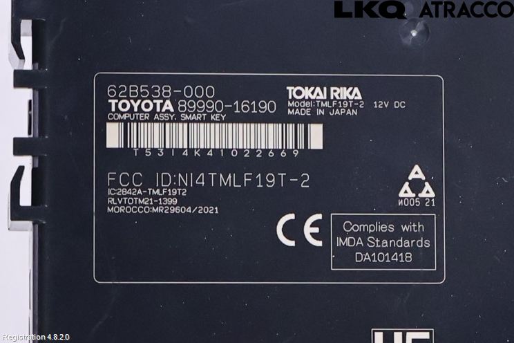 Toyota COROLLA CROSS XG10 22- Styrenhet Nyckellöst System