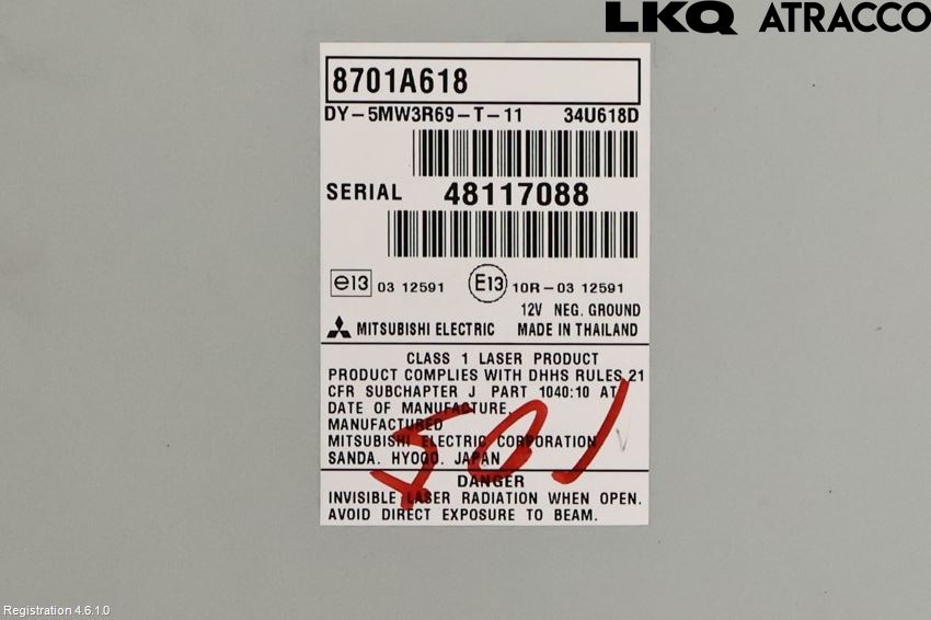 Mitsubishi ASX 10-22 Cd Radio - Multimediapanel