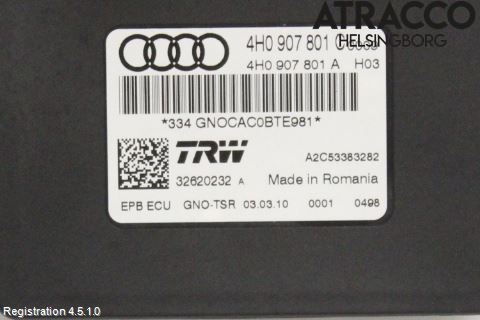 Audi A8/S8 4H 10-17 Styrenhet Parkbroms Epb
